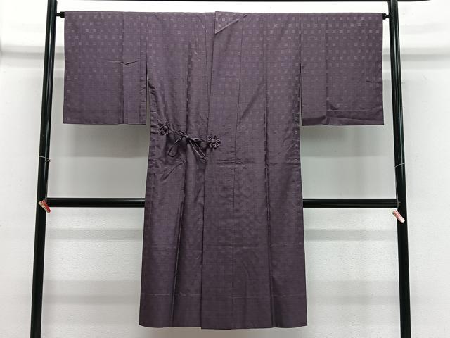 長閑やかさ屋御召しもの∞言い慣わし芸術士 小池喜一作 道中着 単衣 浮華織 グレープ薄墨色 証紙付き添い人 正絹 珠玉 CABE4814ua