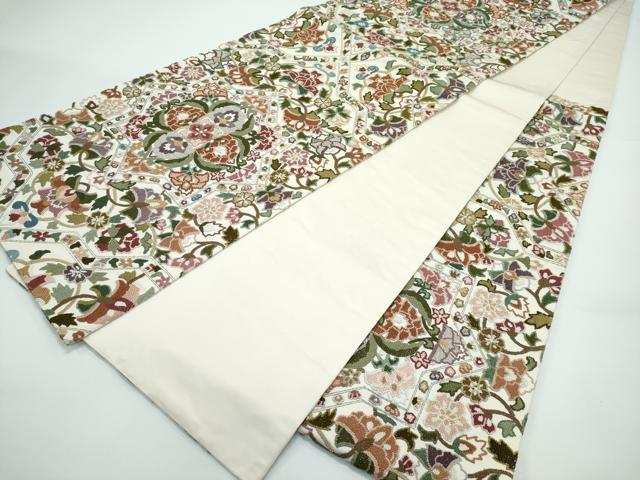 平和屋本店●極上 袋帯 中国三大刺繍 総相良刺繍 正倉院花文 金糸 逸品 CZAA4819s6|平和屋
