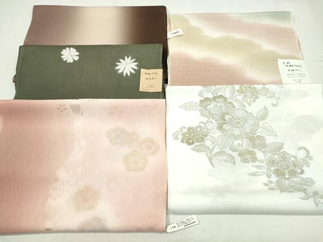 平和屋着物★和装小物 帯揚げ5枚セット 正絹 全て丹後ちりめん 逸品 未使用 CABD8650ju