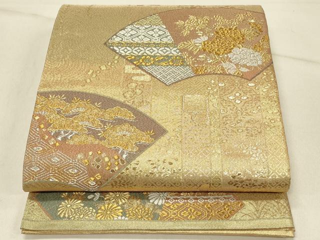 長閑やかさ屋御召しもの◎六通柄袋帯 西洋紙花文 金糸 正絹 珠玉 DABE3929qp