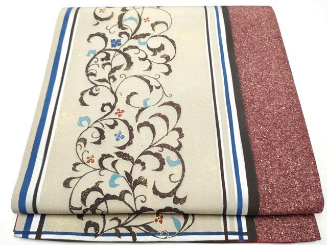 平和屋着物●太鼓柄袋帯　花唐草文　金彩　正絹　逸品　CABC5527hy｜平和屋