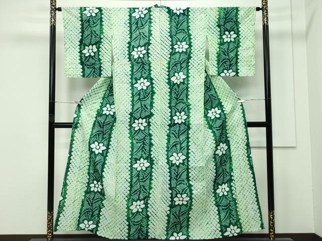 平和屋着物∴極上 夏物 浴衣 有松鳴海絞り 草花間道 綿 逸品 未使用 CZAA4317s5|平和屋