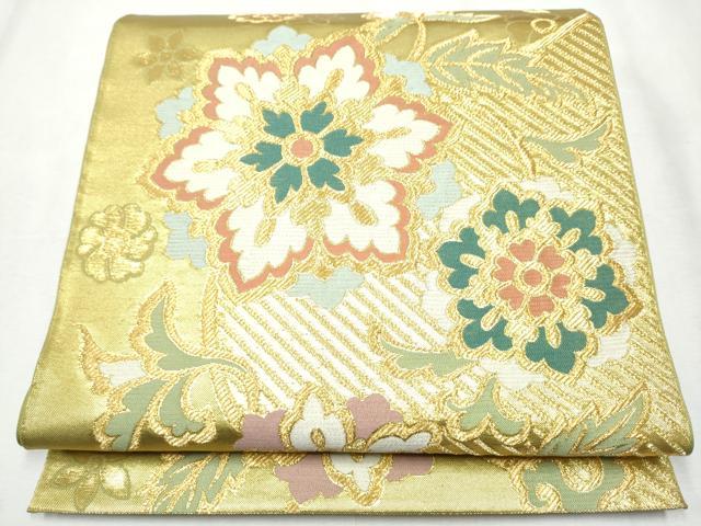 平和屋着物●西陣　川島織物　六通柄　本袋帯　正倉院花文　金糸　正絹　逸品　CABB9225hy｜平和屋