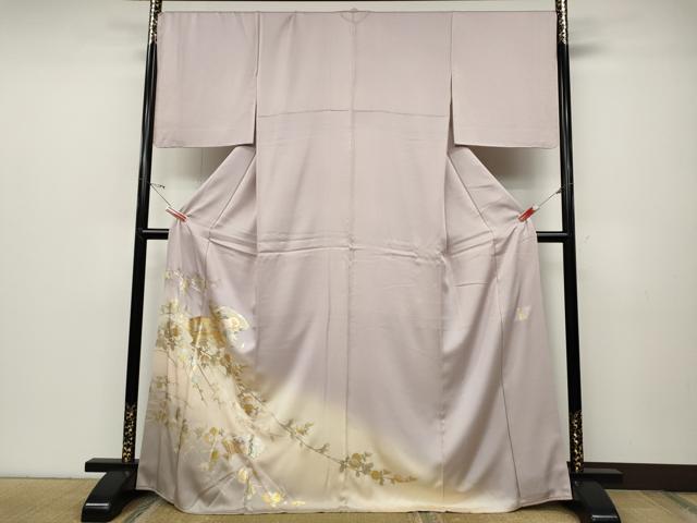 長閑やかさ屋御召しもの●金彩友禅 飛び切り手なみ者・細工師・和田光正 色留袖 西洋紙枝花文 暈し染め 現ナマ彩 正絹 珠玉 CABC2383ut