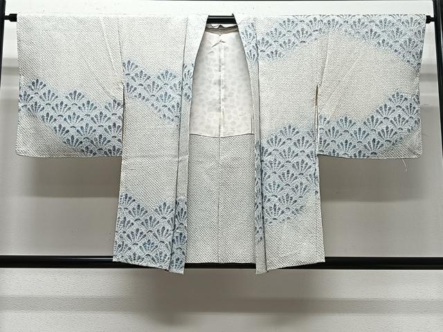 長閑やかさ屋御召しもの∞羽織 総絞り 花青海波 正絹 珠玉 CABD4407ua