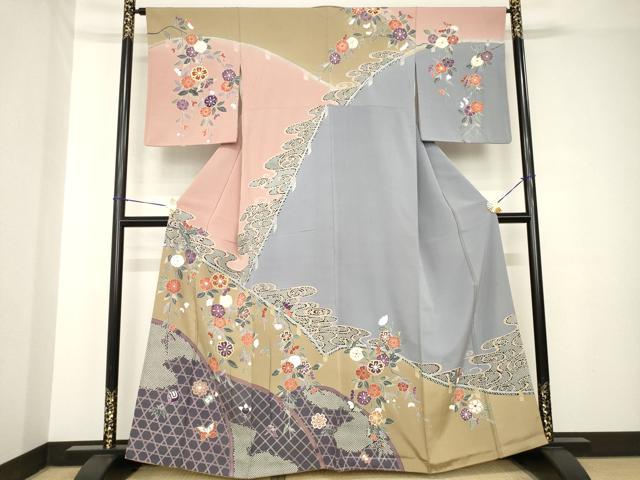 平和屋着物●訪問着　友禅　流水花籬文　ますいわ屋扱い　正絹　逸品　AABH3326ck ｜平和屋 33,800円