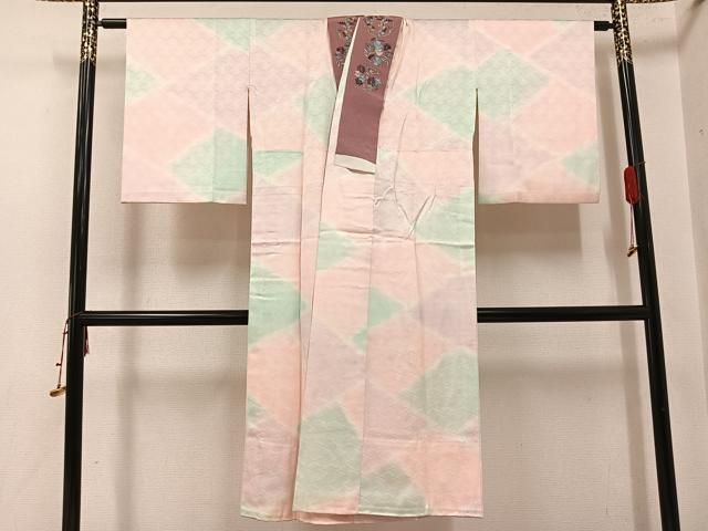 平和屋着物●長襦袢　無双仕立て　立波地紋　暈し染め　半衿刺繍　正絹　逸品　AABI8608ph｜平和屋