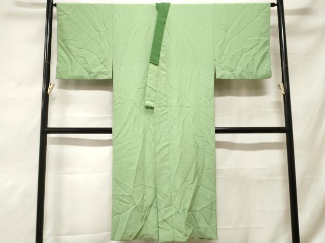 長閑やかさ屋御召しもの■成人男性 長襦袢 袷 ふくれ織 薄緑であること 洗える御召しもの CABF9825電子ボルト