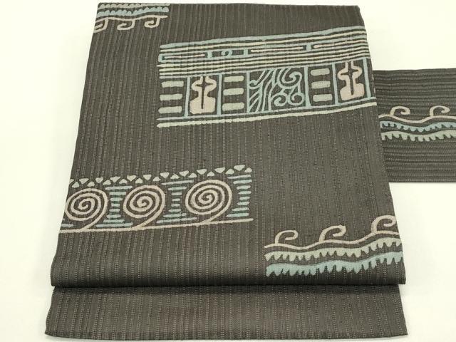 平和屋着物*夏物 九寸名古屋帯 幾何学文様 正絹 逸品 CABI5391rv|平和屋