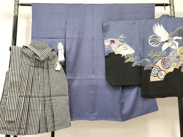 長閑やかさ屋御召しもの[]七五三 御坊っちゃん 祝着・羽織・行灯袴・小物仕掛ける 鷹 鷲 龍 兜 破れ目西洋紙吉祥文 現ナマ彩 珠玉 DAAY3239ma