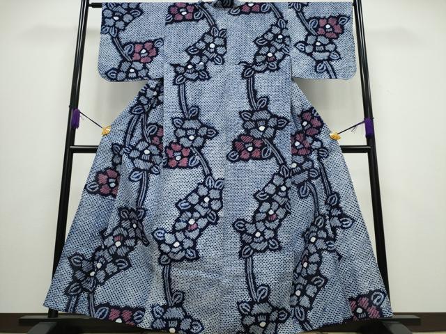 平和屋着物∴夏物 浴衣 有松鳴海絞り 椿 綿 逸品 CABA0441ng|平和屋