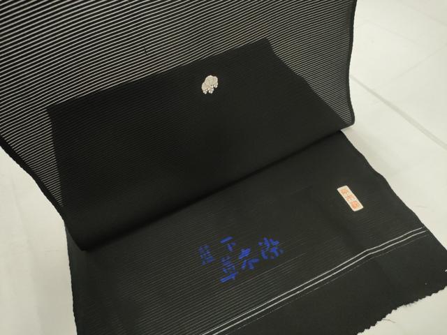 長閑やかさ屋御召しもの＊夏物 黒紋付 黒布切れ 着尺 絽 草木染 珠玉 未当て嵌める DAAW8154zzz