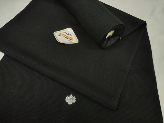 長閑やかさ屋御召しもの＊夏物 黒紋付 黒布切れ 着尺 絽 洗える御召しもの 未当て嵌める DAAW8179zzz