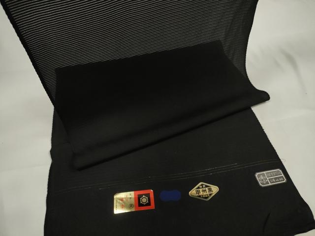 長閑やかさ屋御召しもの＊夏物 黒紋付 黒布切れ 着尺 絽 甲州黒 京染 珠玉 未当て嵌める DAAW8226zzz