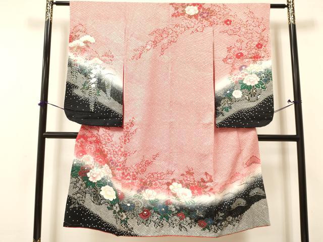 長閑やかさ屋御召しもの[]七五三 うしろ帯 ７歳 祝着 四つ身 割れ易い文 暈し染め 現ナマ彩 珠玉 DAAY3095ma