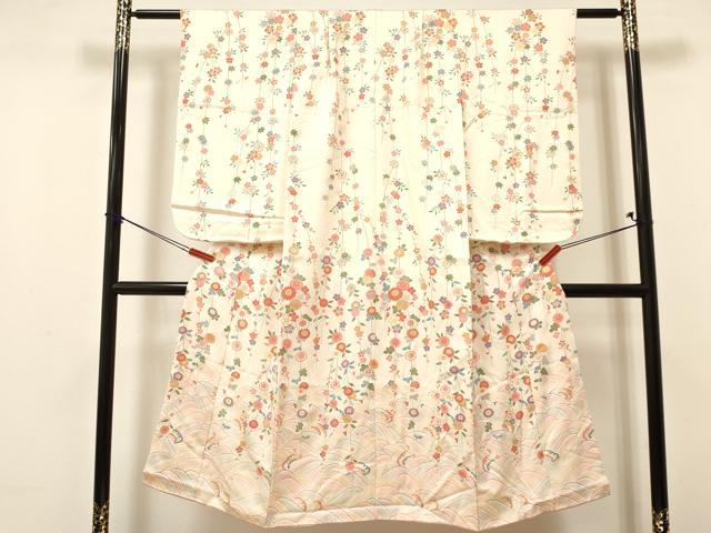 平和屋着物[]七五三　女の子　７歳　祝着　四つ身　立波花文　金彩　逸品　DAAY3117ma｜平和屋