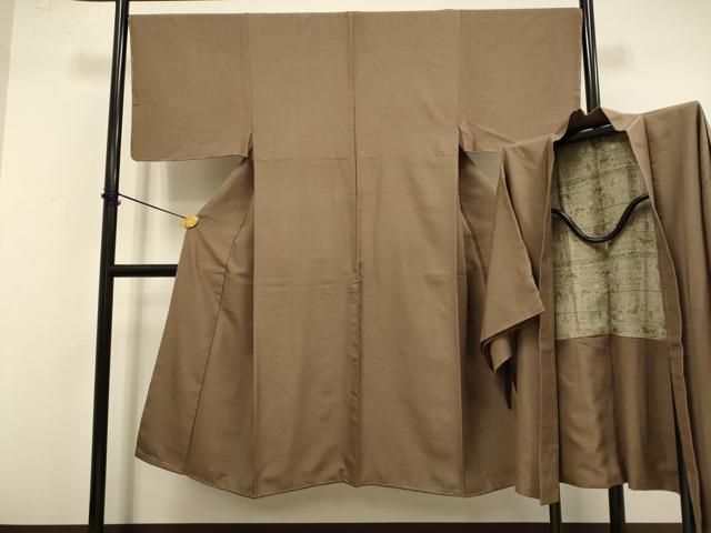 長閑やかさ屋御召しもの●成人男性 紬 合奏団 色無地 濃縮された赤白橡色 正絹 珠玉 未当てはめる DABB9724du