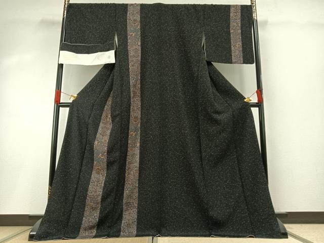 長閑やかさ屋御召しもの●短い訪問着 更紗花文 反端付き添い人 ロング丈 正絹 珠玉 AABH0778fy