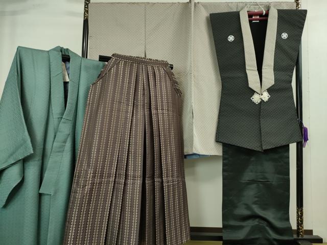 長閑やかさ屋中央局●より良い 成人男性 半着(枯野色・錆浅葱色)・陣羽織・金襴袴書き割り 珠玉 未当てはめる DZAB3475kh6