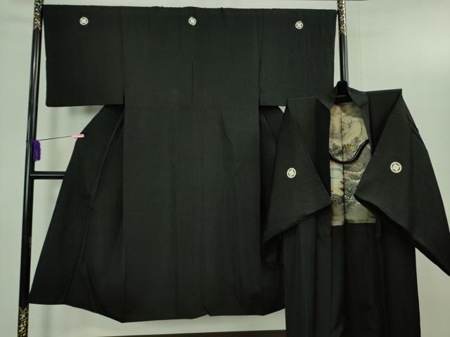 長閑やかさ屋中央局●御前上等 成人男性 黒紋付 長羽織仕掛ける 珠玉 DZAB3476kh6