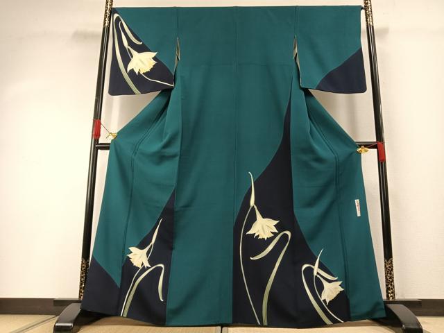 長閑やかさ屋御召しもの●分野的あやつり人形師 辻村寿三郎 ジュサブロー 短い訪問着 被子植物文 正絹 珠玉 AABH0815fy