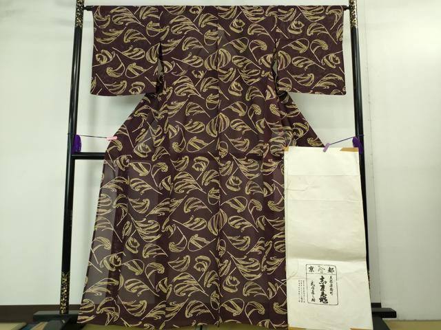 長閑やかさ屋中央局＊御前上等 夏物 銀座 志ま亀 小紋 絽 紫紺色地 たとう紙付き添い人 珠玉 DZAB3542kh6