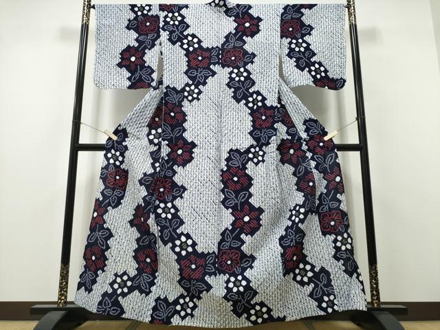 平和屋着物&there4;夏物　浴衣　有松鳴海絞り　舞花文　綿　逸品　未使用　CABH1589ng｜平和屋