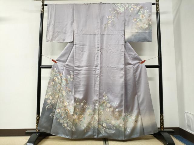 平和屋着物●訪問着 鳳凰更紗草花文 暈し染め 金彩 高島屋扱い 正絹 逸品 CABI2004yc|平和屋