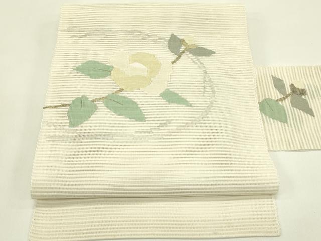 平和屋着物*夏物 八寸名古屋帯 絽綴れ 枝花文 金糸 正絹 逸品 CABI5430rv|平和屋