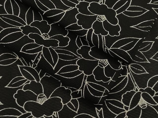 平和屋着物＊夏物 小紋 絽 枝椿 黒地 正絹 逸品 未使用 CABB9814ze｜平和屋