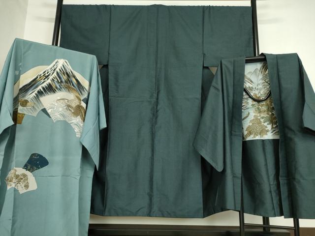 長閑やかさ屋お召しもの●成人男性 発祥地大島紬 合奏団 長襦袢(袷)仕掛ける 80亀甲 総端っこ 正絹 珠玉 DABA4893az