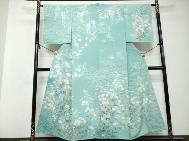 平和屋着物●手描友禅　奥田秀水　訪問着　花蝶文　正絹　逸品　未使用　DABI2466ud｜平和屋 27,885円