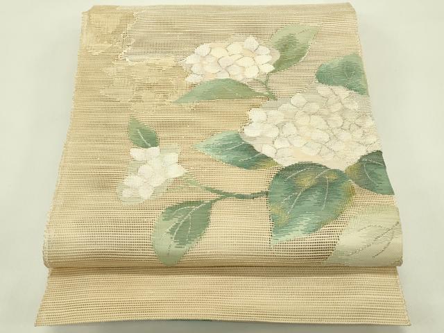 平和屋着物*夏物 八寸名古屋帯 紫陽花 銀糸 正絹 逸品 CABI5363rv|平和屋