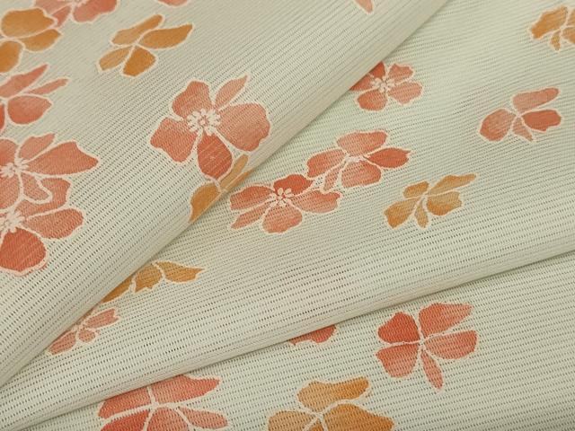 長閑やかさ屋御召しもの＊夏物 小紋 絽 舞花文 洗える御召しもの AABC9925jd