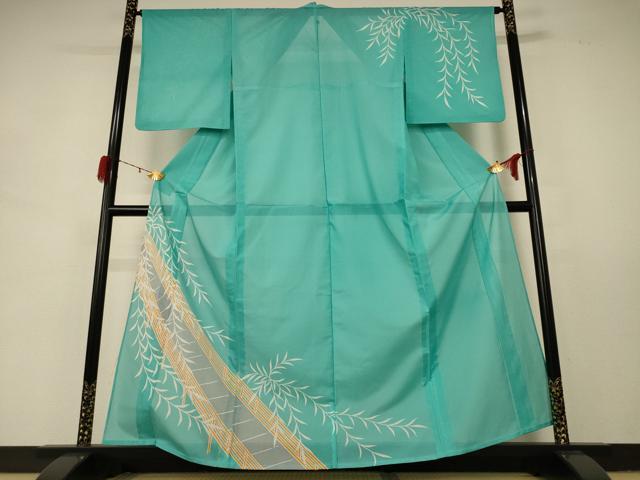 平和屋着物＊夏物 訪問着 絽 渡橋枝葉文 洗える着物 AABD8937jd｜平和屋