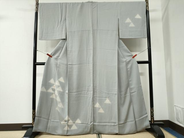 長閑やかさ屋御召しもの●短い訪問着 駒刺しゅう 鱗吉祥文 暈し染め 正絹 珠玉 CABG1104yc
