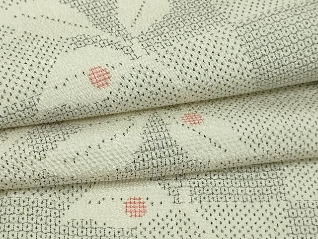 平和屋着物▽本塩沢　単衣　110亀甲　唐草文　正絹　逸品　DABG9596sf｜平和屋