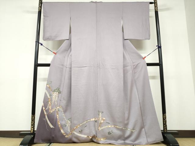 長閑やかさ屋御召しもの●晴れ晴れしい色留袖 熨斗被子植物文 暈し染め 金彩 正絹 珠玉 DABD9854ud
