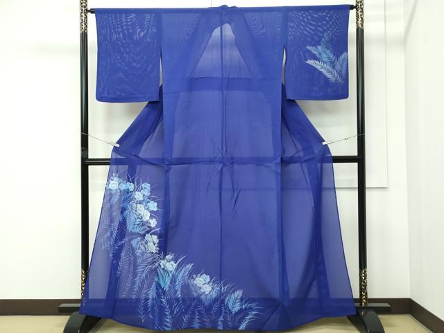 長閑やかさ屋御召しもの＊夏物 短い訪問着 絽 顕花植物文 正絹 珠玉 CABF4600rv
