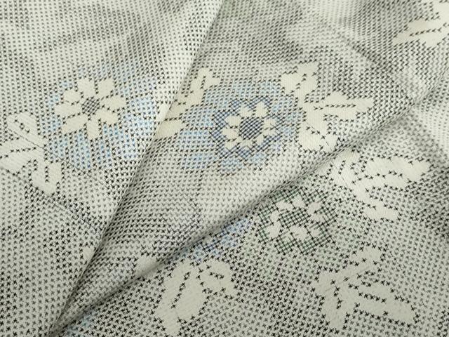 平和屋着物●本場大島紬 白大島 7マルキ 草花文 正絹 逸品 DABC2268ud|平和屋