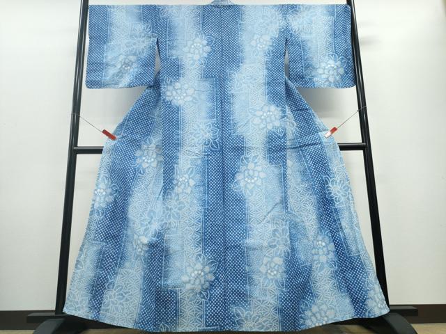 長閑やかさ屋御召しもの∴夏物 浴衣 有松鳴海絞り 短冊舞花文 綿 珠玉 CABD2421ng
