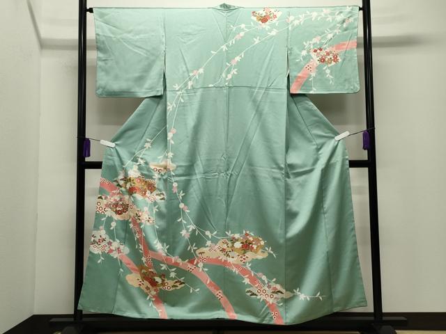平和屋着物●訪問着　雲重ね地紙花文　金彩　正絹　逸品　CABG4485gh｜平和屋