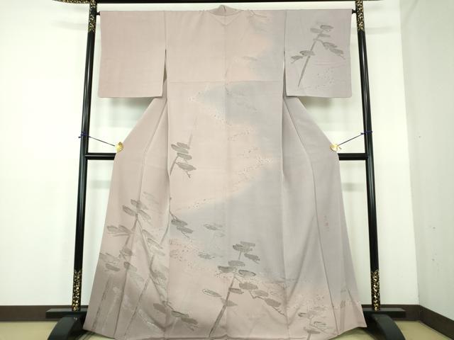 平和屋着物●本加賀友禅作家 鶴見保次監修 訪問着 寿光織 松文 暈し染め 銀糸 さが美扱い 正絹 逸品 DABE5135ps|平和屋