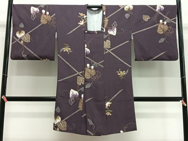 平和屋着物&infin;道行コート　橘文　ロング丈　正絹　逸品　CABE4926ua｜平和屋