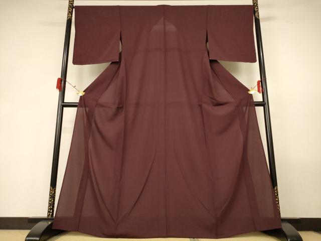 長閑やかさ屋御召しもの＊夏物 色無地 絽 紅檜皮色 正絹 珠玉 未当て嵌める AABG3998jd