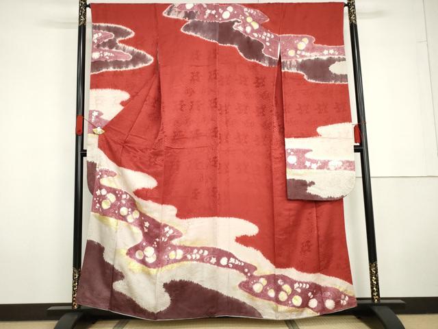平和屋着物●豪華振袖　絞り　流水花文　金彩　正絹　逸品　AABG5297cs｜平和屋