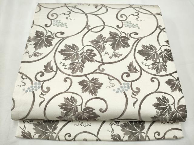 平和屋着物●六通柄袋帯 葡萄蔦の葉文 正絹 逸品 CABB9530hy|平和屋