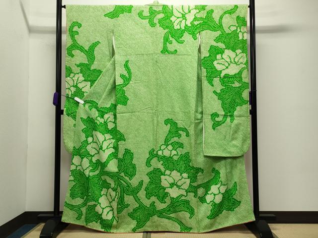 長閑やかさ屋お召しもの●晴れ晴れしい振袖 総絞り 花唐草文 正絹 珠玉 CABC8057gh 和服-着物-レディースファッション