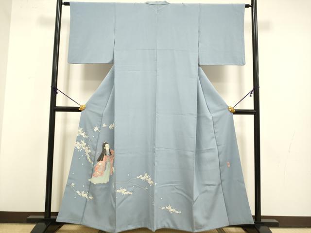 長閑やかさ屋御召しもの●晴れ晴れしい色留袖 友禅 絵描き物 小わっぱ 枝桜文 花の幸 正絹 珠玉 DABB9643du