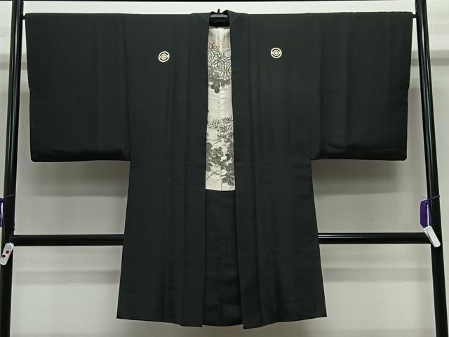 平和屋着物&infin;男性　長羽織　黒紋付　正絹　逸品　CABE4883ua｜平和屋 26,000円